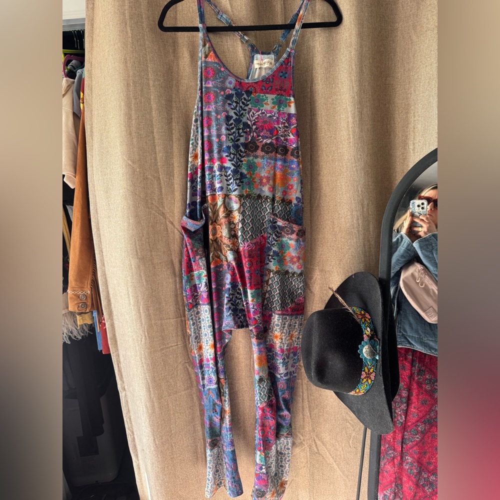 NWT NATURAL LIFE Multicolor Patchwork Jumpsuit NWT - image 2